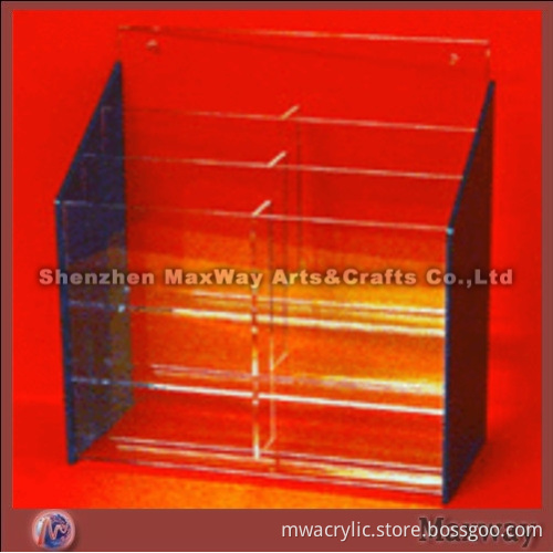 Transparent 6-Pocket-3-Tier Acrylic/Perspex Brochure/Leaflet/Document Display Holder/Shelf